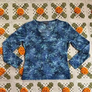 90s Blue Mesh Top, Size S